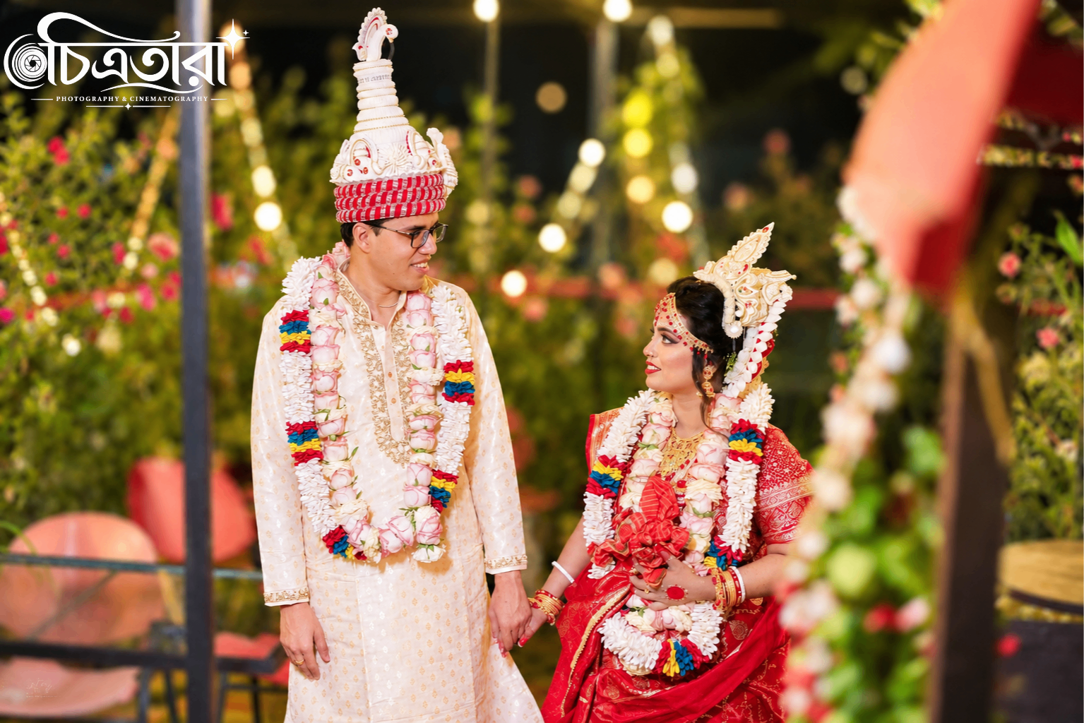 Bengali bride and groom portrait