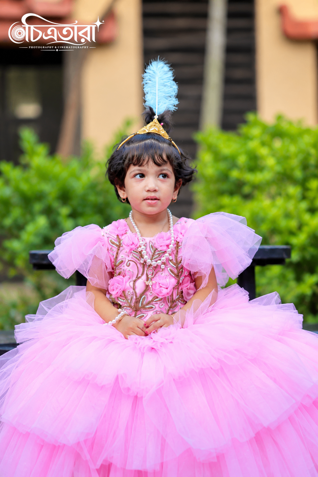 Child portrait in a pink dress
